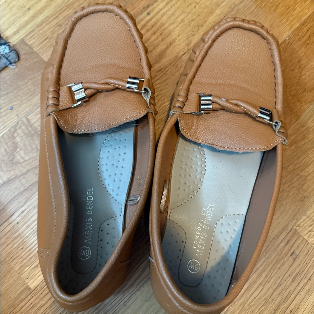 Brown Leather Womens  Loafers